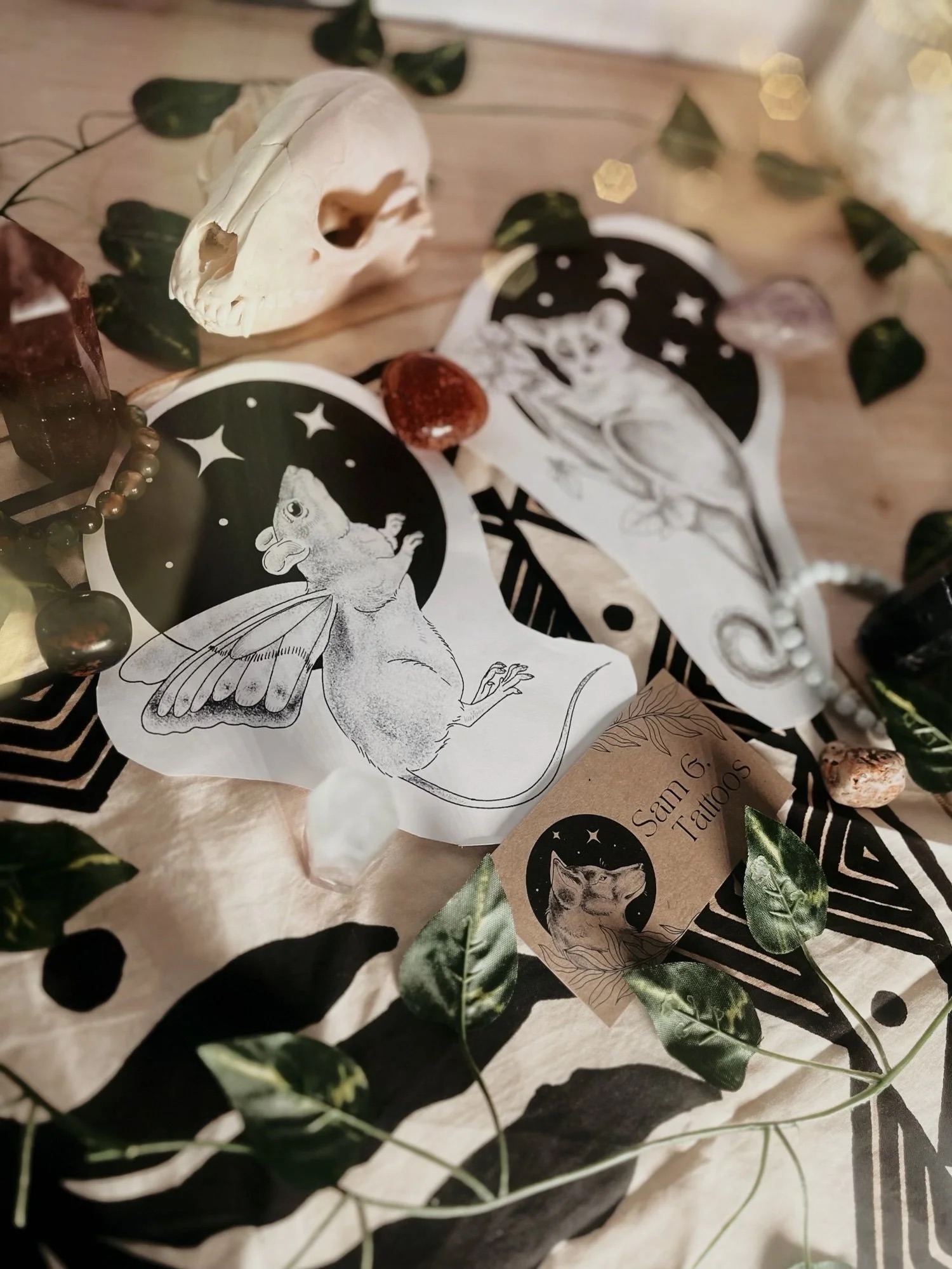 Illustrative animal tattoo designs by Samantha Gunning